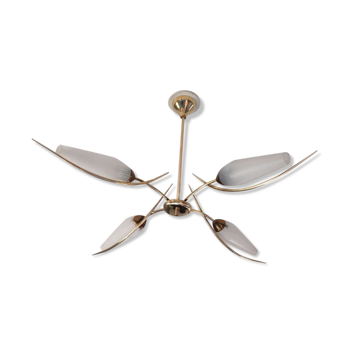 Chandelier with two vintage wall lamps house Lunel 1960
