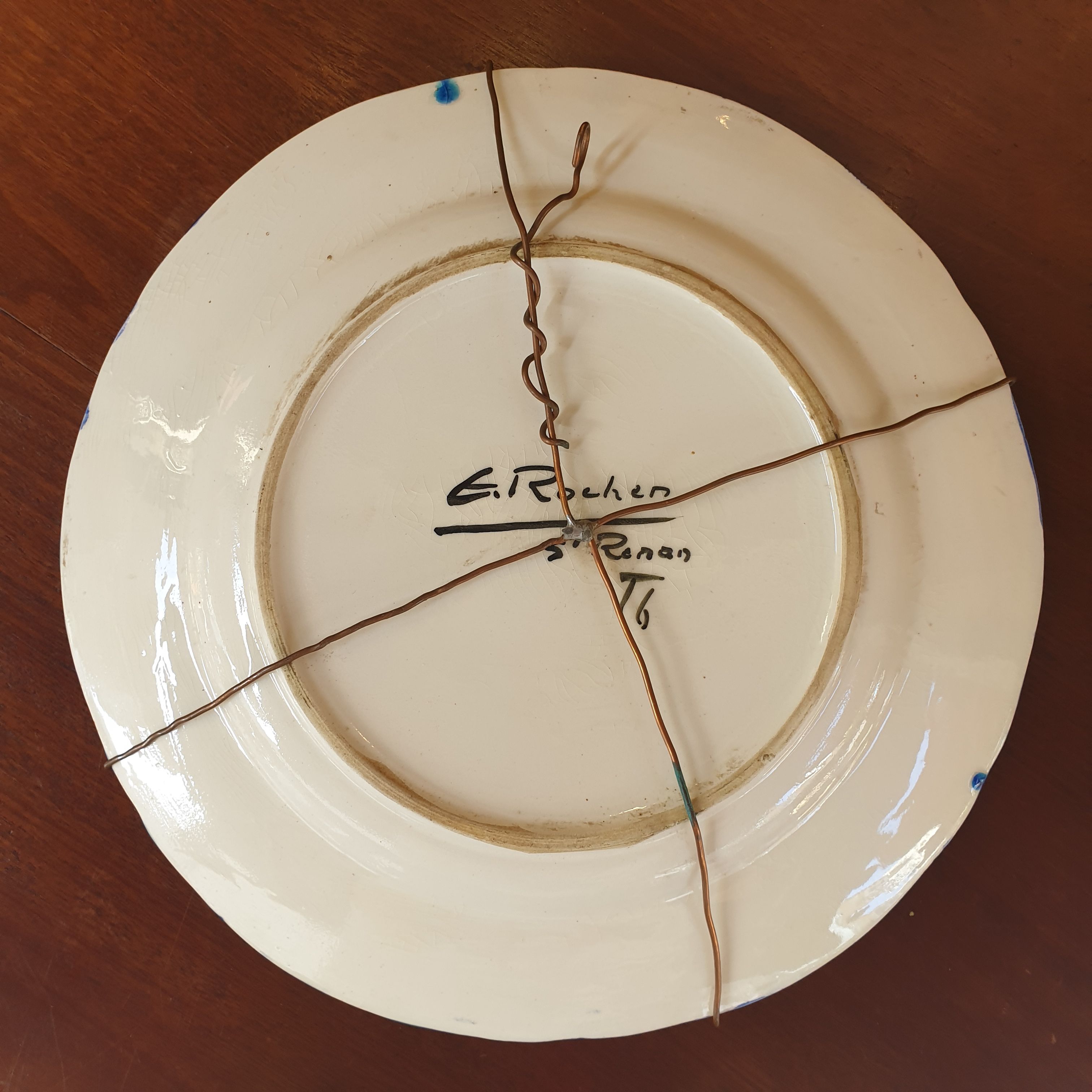 Assiette Emile Rocher faience Saint-Renan 1960 | Selency