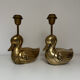 Pair of brass duck lamps, 1980