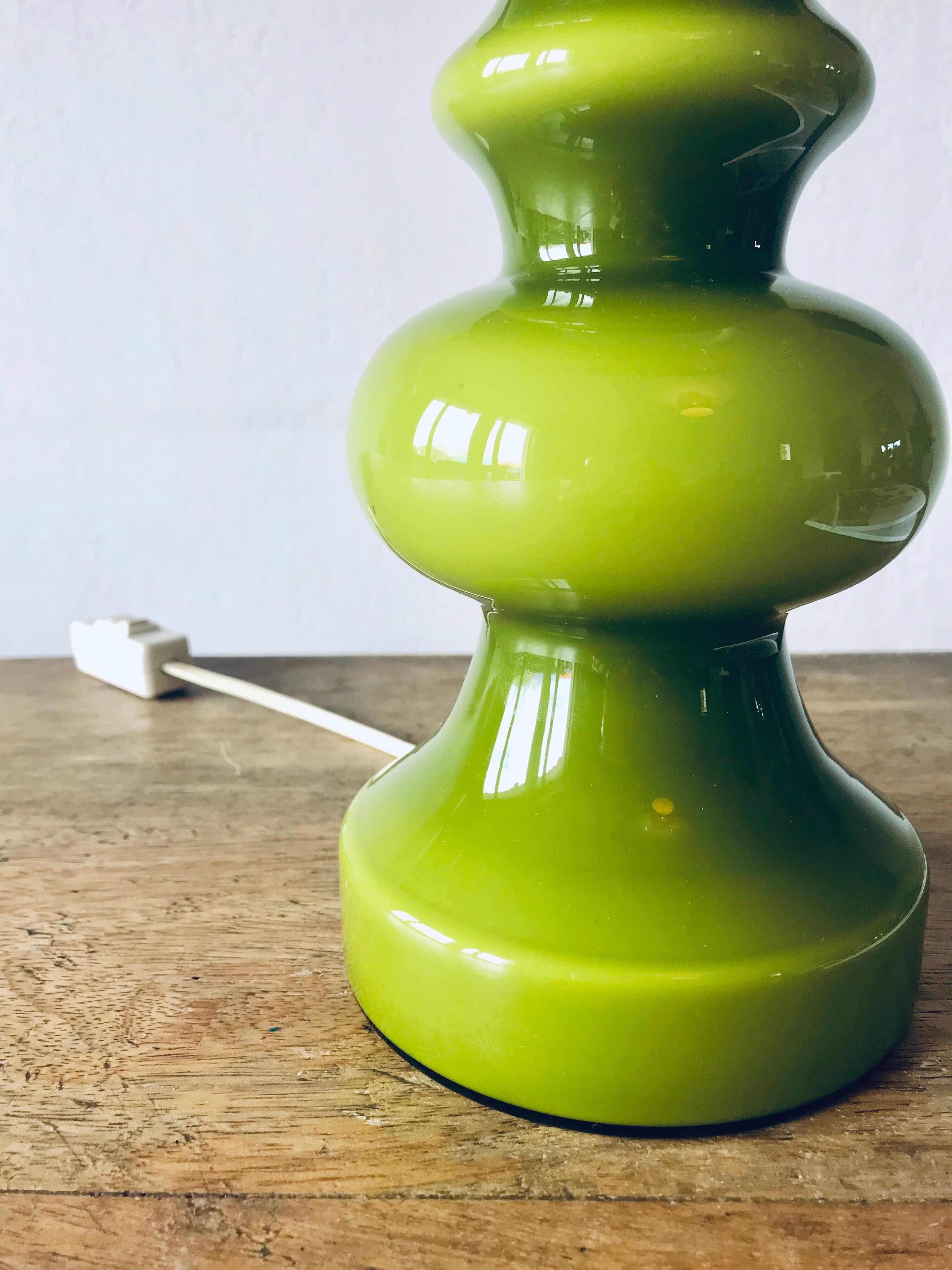 Vintage green glass lamp