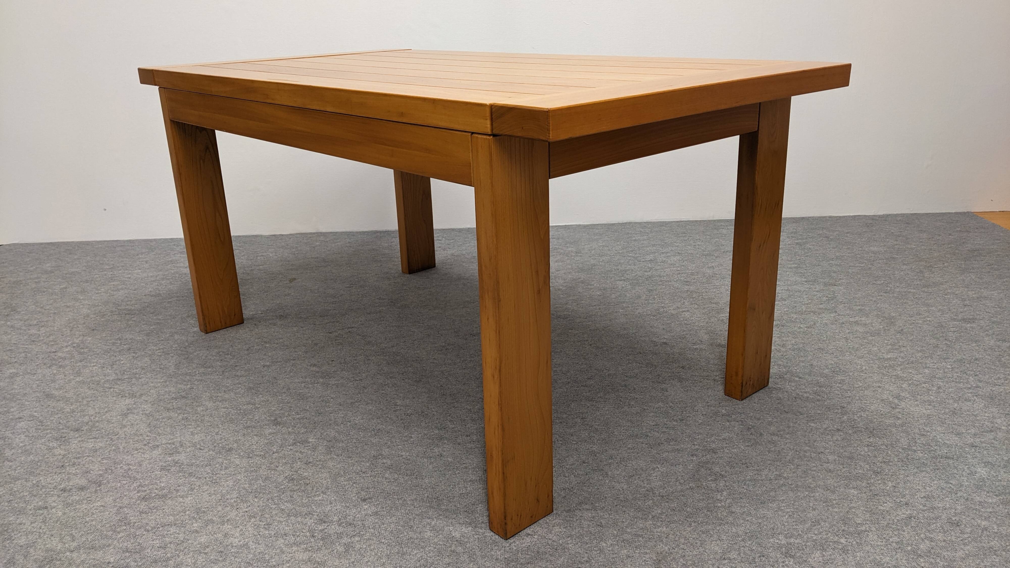 Maison Regain extendable table in solid elm, 70s-80s