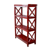 Burmese teak bookcase with original red patina