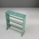 Industrial small mint-colored rack or bookcase with 4 shelves and beautiful patina, Belgium, 1920s