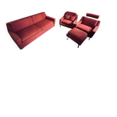 Ensemble Canapé vintage air borne & 2 fauteuils & un repose pied
