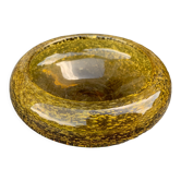 Ashtray in blown glass and ochre bubble of the glassworks of biot signed