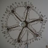 Napoleon III chandelier with crystal pendants, signed Portieux 19th century