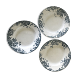 3 hollow plates iron earth Moulin des Loups model Marie Louise dark green