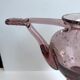 Biot bubble glass candle holder signed purple years 60-70
