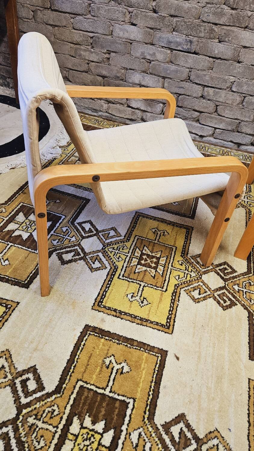 Paire de fauteuil bois courbé 1970 vintage