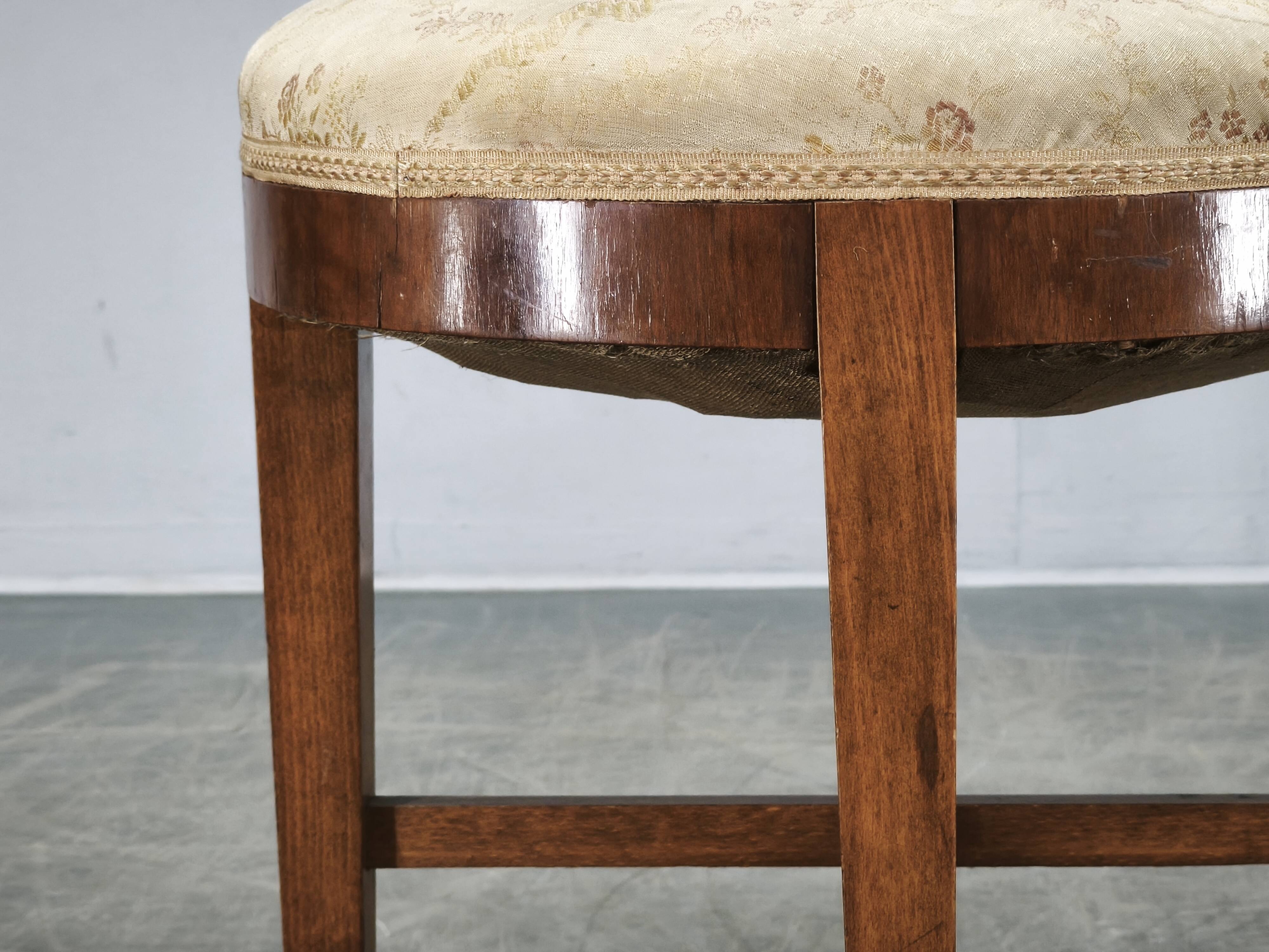 Pair of Art Deco Walnut and Beech Stools, Czechoslovakia, 1930s