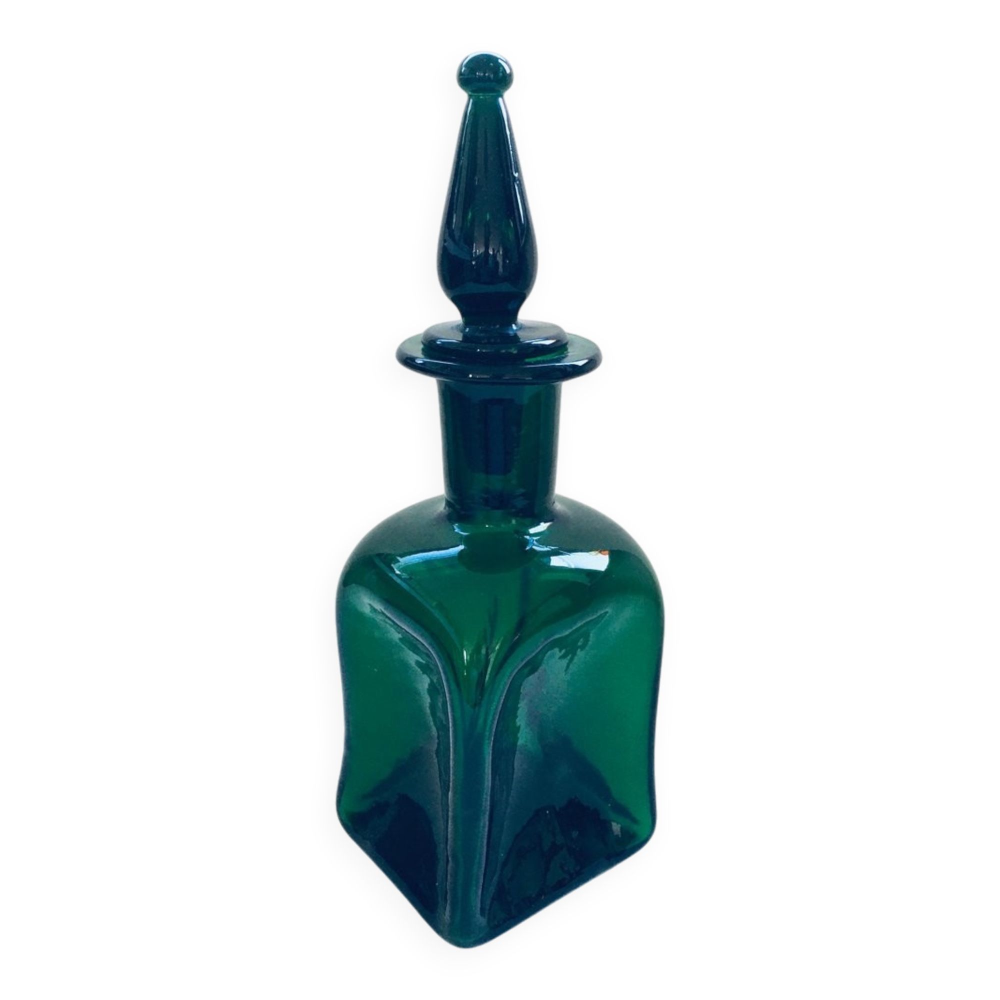 Vintage French Art Glass Decanter Bottle, 1950s