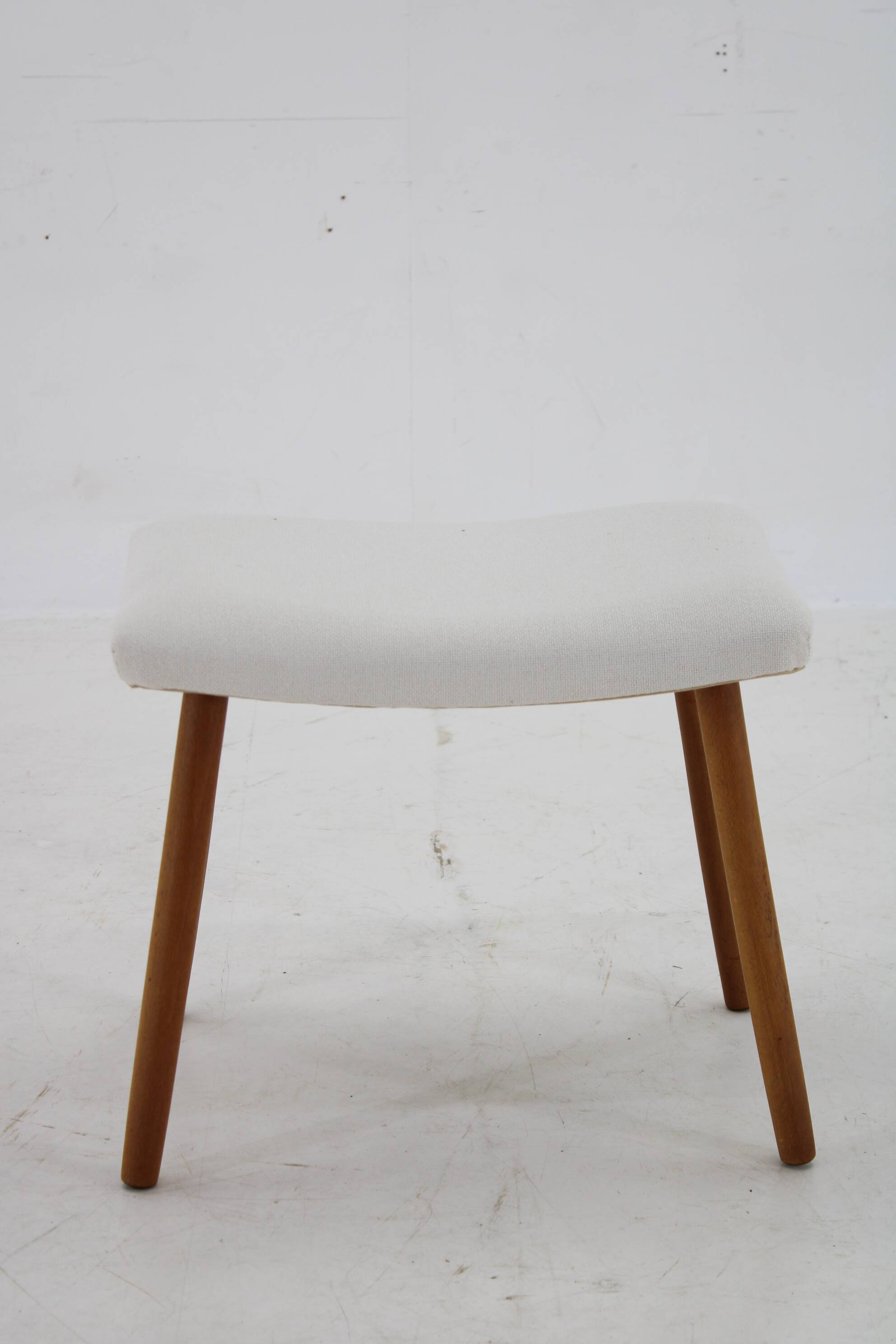1960s Danish Beech Stool with Fabric
