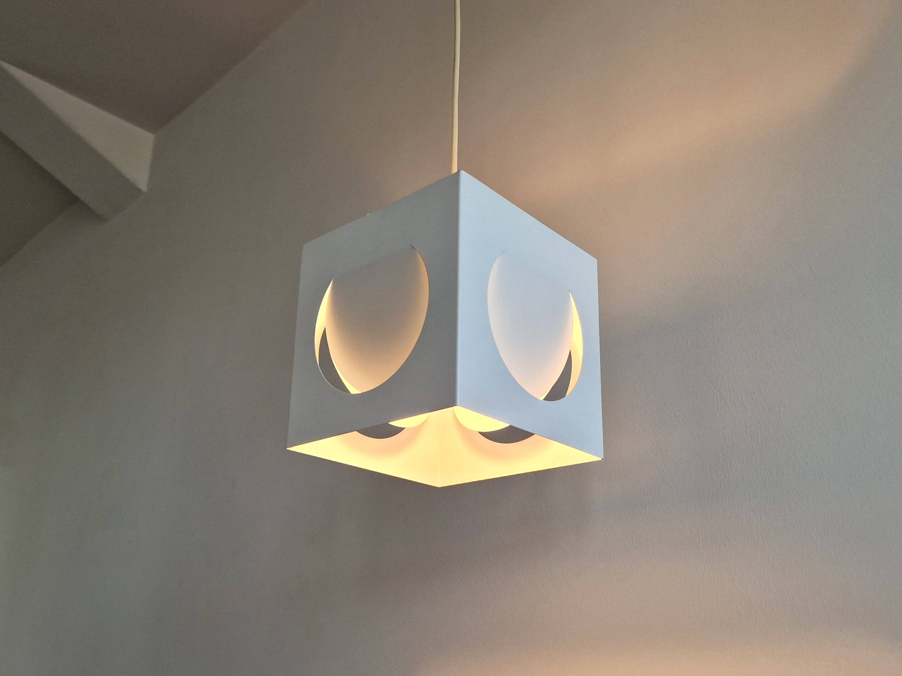 White metal pendant lamp by Shogo Suzuki for Orno, Finland 1960's