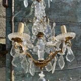Chandelier with bronze and crystal grapevines