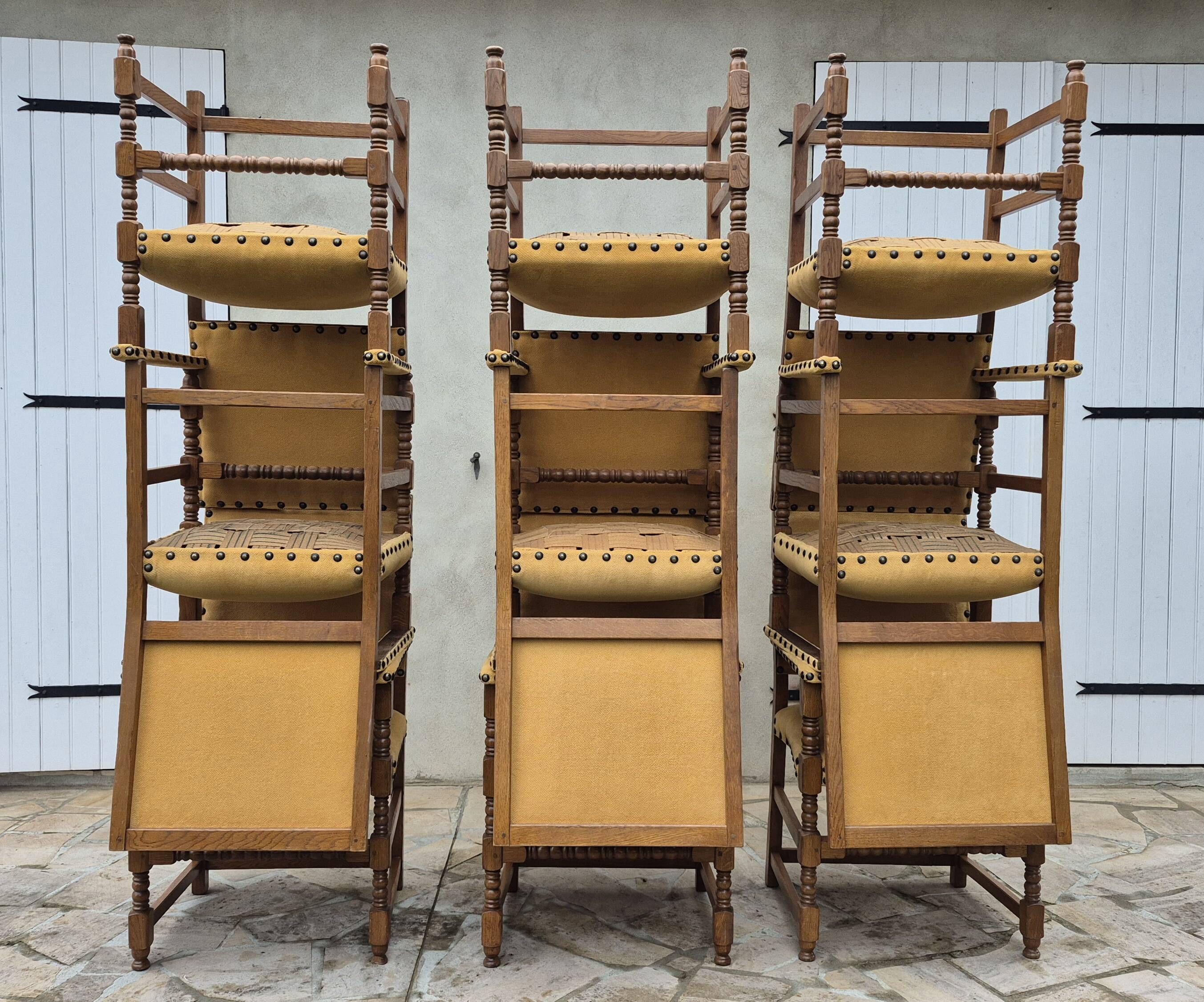 9 armchairs in the Louis XIII style