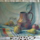 Tableau huile sur panneau nature morte