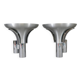 Pair of vintage chrome wall lights
