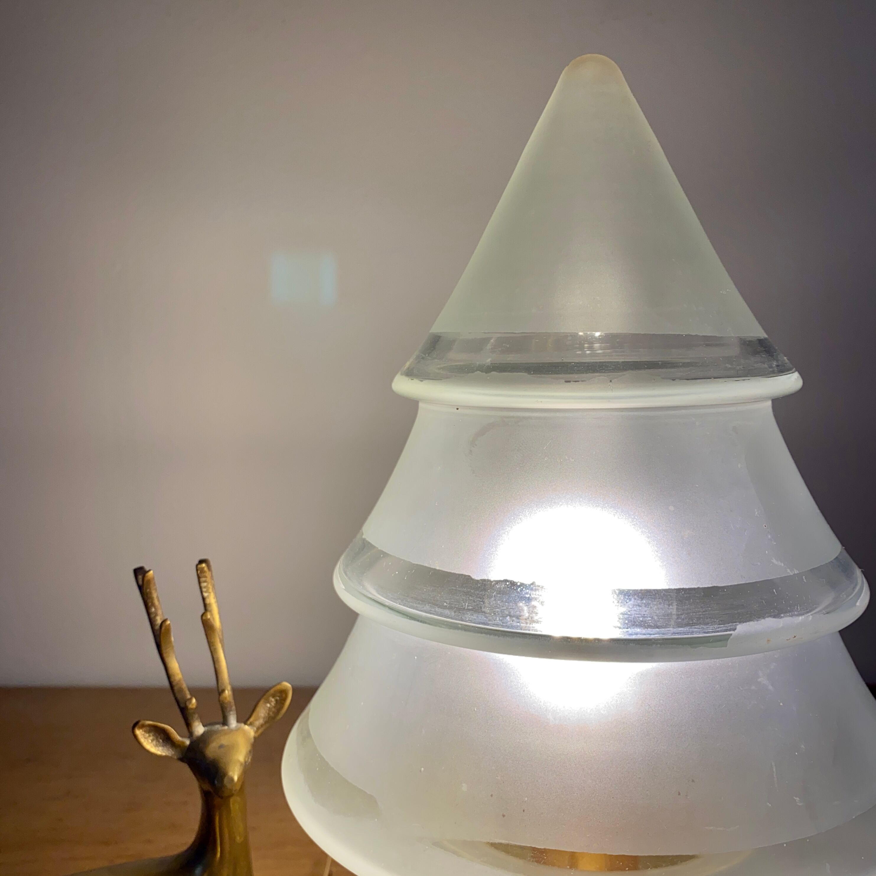 Vintage globe table lamp in frosted glass