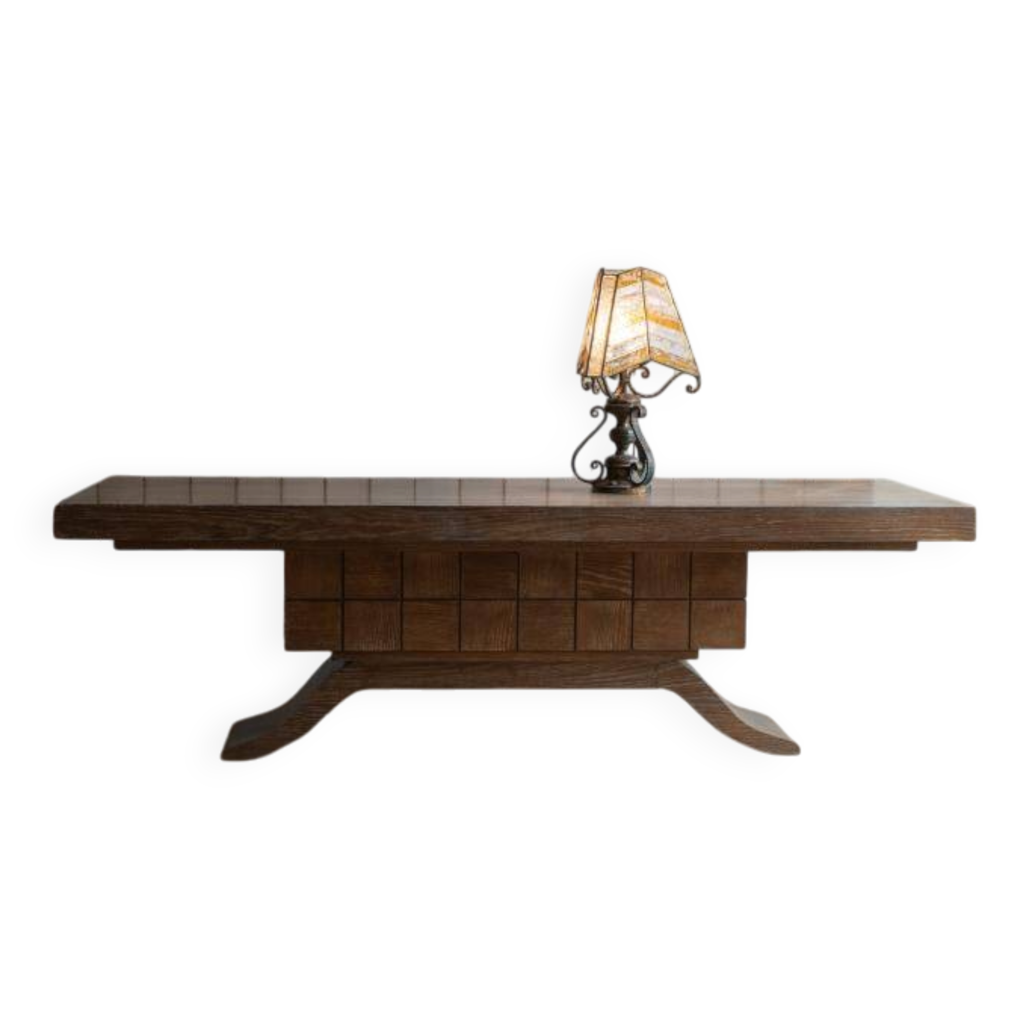 Console attribuée à Tomaso Buzzi. Années 60. Italie. Chêne. 240x84x74 cm