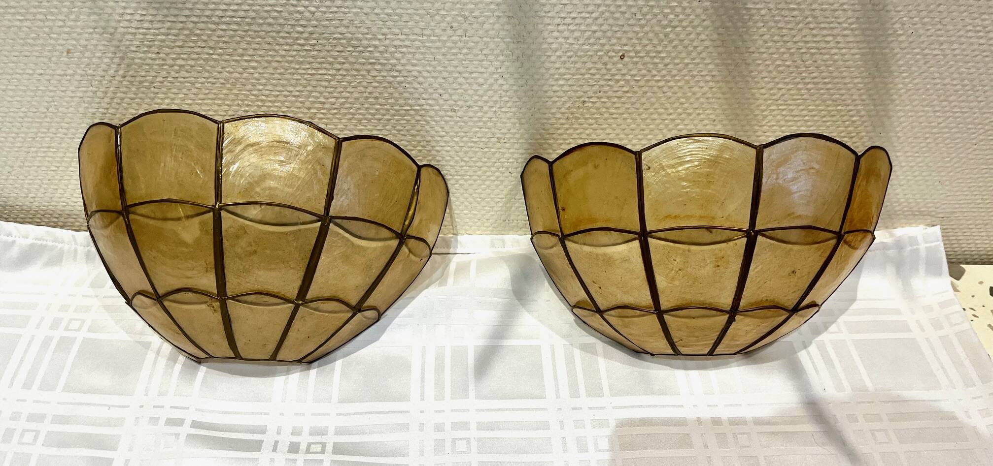 Paire d'appliques nacre coquillage