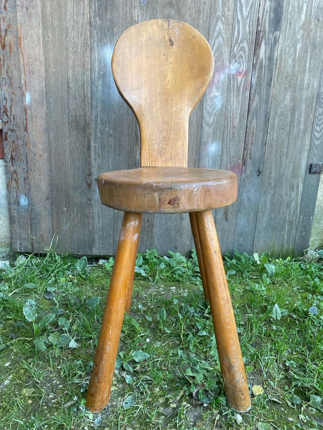 Old brutalist chair deco mountain solid wood vintage