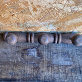 Vintage Wall Coat Rack x3 Wooden 1960s #D885
