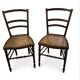 2 chaises d'appoint Napoléon III en noyer et cannage parfait –