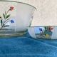 Set of 7 hand-painted glass bowls, multicoloured transparent, Hungary 1950s