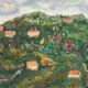 Original Swedish Oil on Canvas – “Hilly Landscape with Houses” by Lalla Blecher – Signed – Vintage & Framed