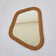 Vintage mirror free form wicker rattan 41x30cm