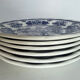 6 dessert plates with English décor