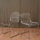 Série de 4 chaises en acier tubulaire