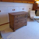 Rare pretty old chest of drawers with 4 drawers - Louis Philippe style in Walnut