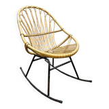 Rattan shell armchair