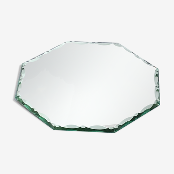 Octagonal beveled mirror shaped diameter 26cm