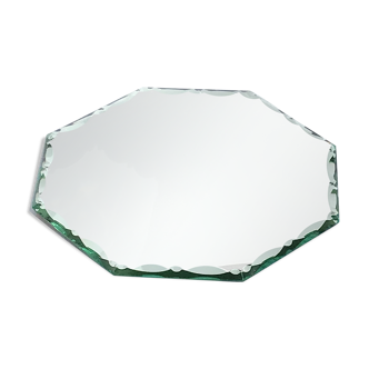 Octagonal beveled mirror shaped diameter 26cm