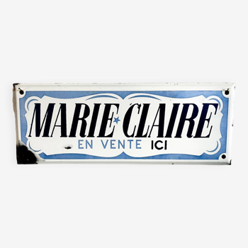 Enameled plaque “Marie Claire on sale here”