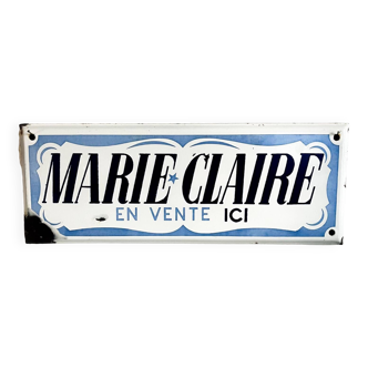 Plaque émaillée « Marie Claire en vente ici »