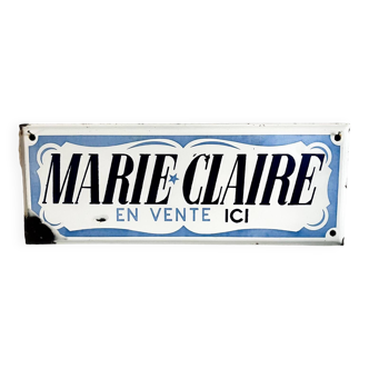 Enameled plaque “Marie Claire on sale here”
