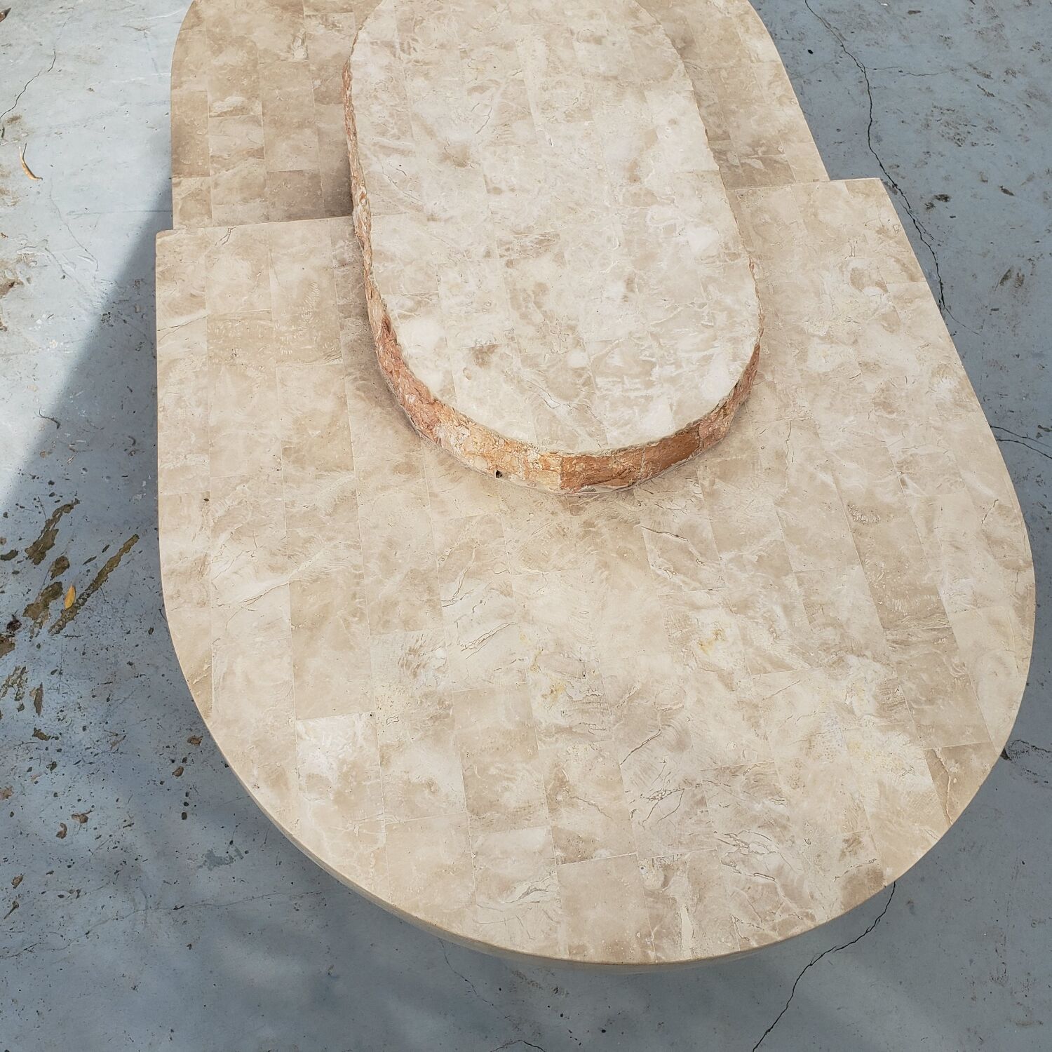 Travertine veneer coffee table from Maitland_Smith 1970