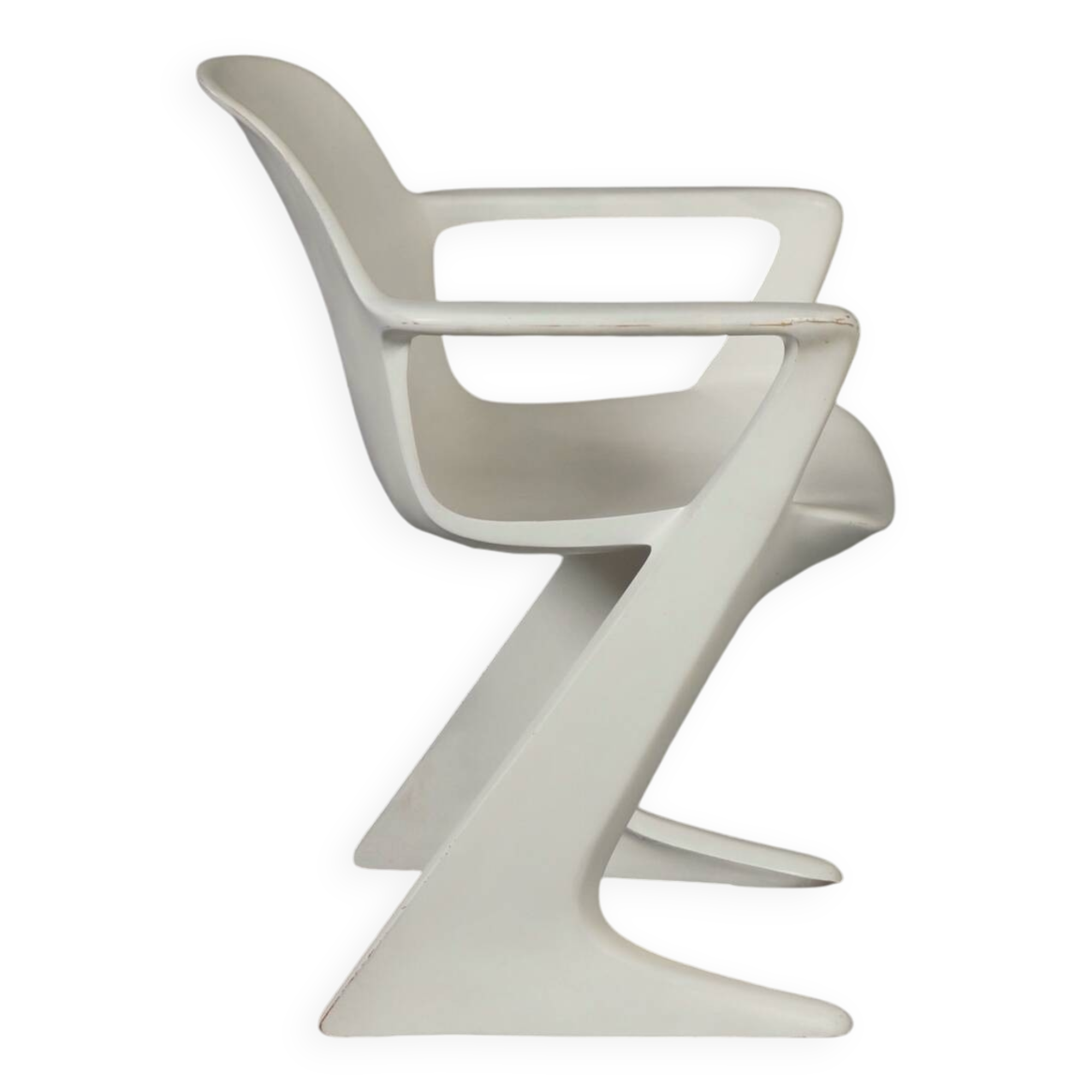 White Kangaroo Chair by Ernst Moeckl for Horn, 1960s | With Armrests