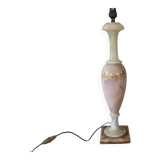 Pied de lampe en onyx rose et blanc