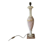 Pied de lampe en onyx rose et blanc