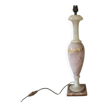 Pink and white onyx lamp 48cm