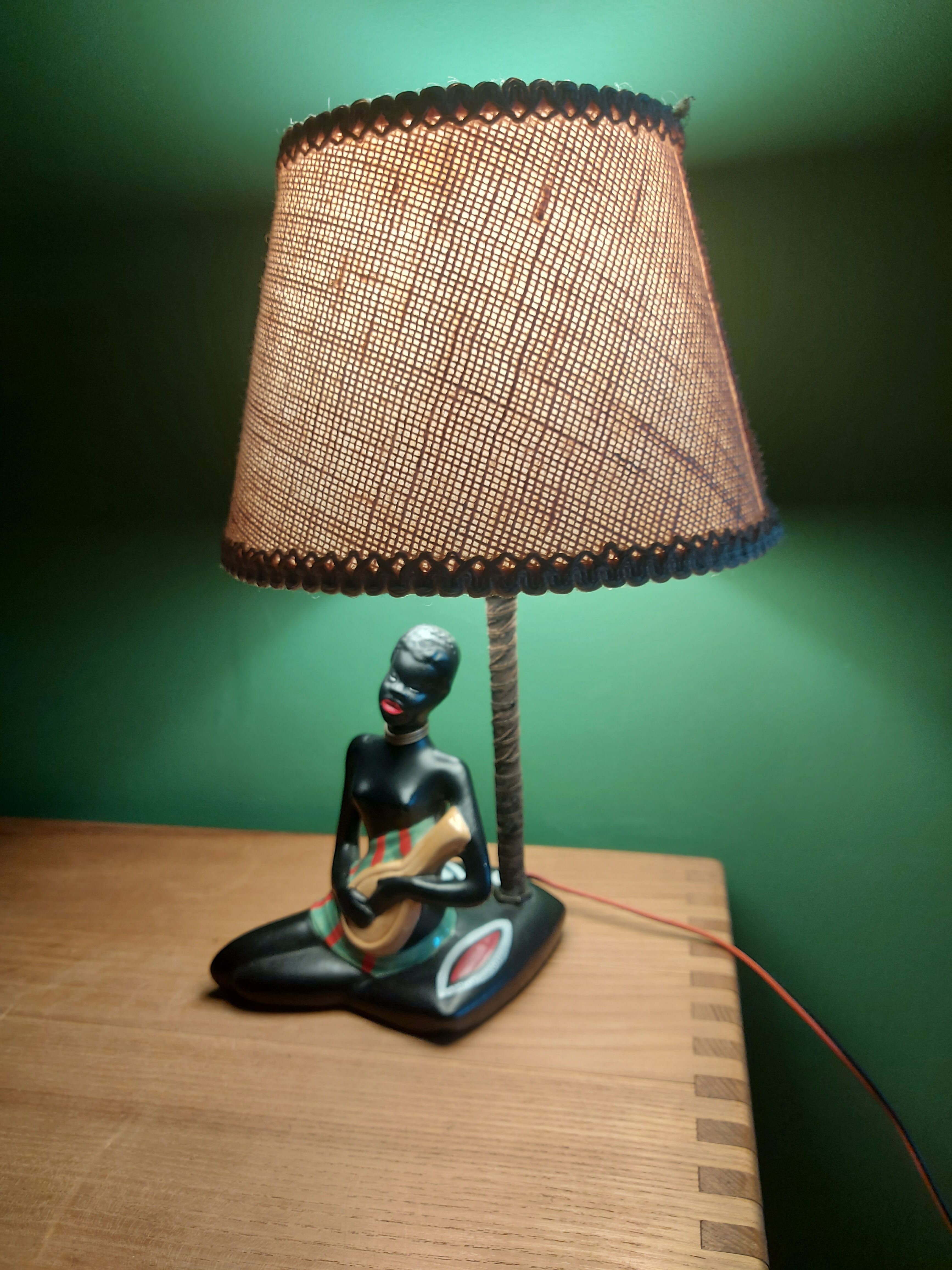 Vintage ceramic lamp 60's african