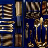 Cutlery set 70 gold plated pieces