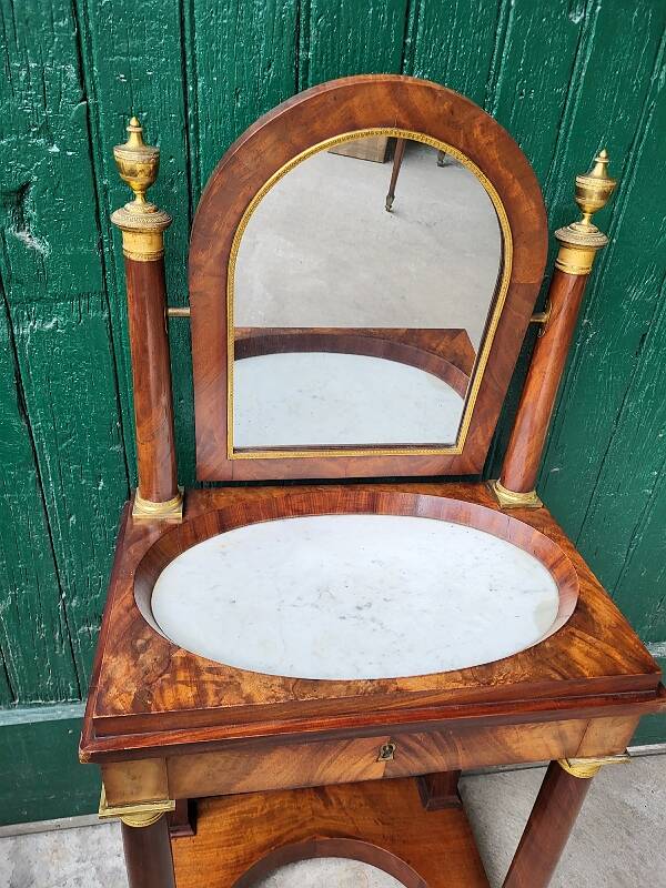 Small empire period psyche dressing table