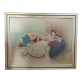 Watercolor woman lying down