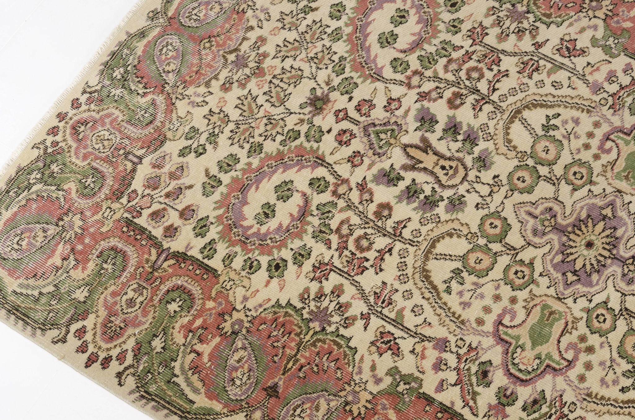 Tapis floral anatolien fait main
