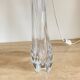 Pair large clear crystal val saint lambert table lamps - belgium 1950's